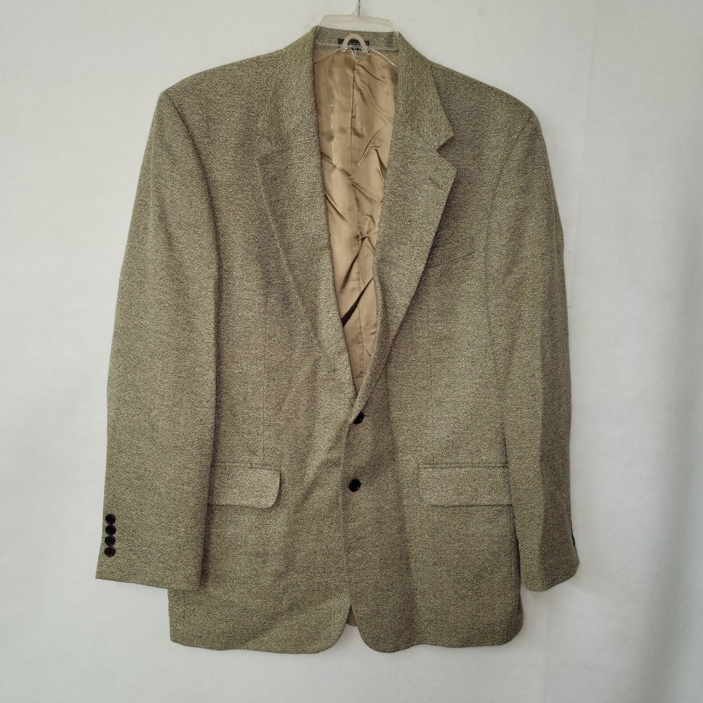Oak Creek Sportcoat Men 42L Tan‎ Silk Wool Linen Blazer Business Preppy Dillards